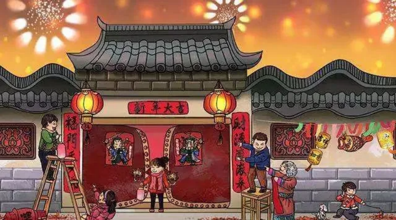 除夕-貼春聯(lián)