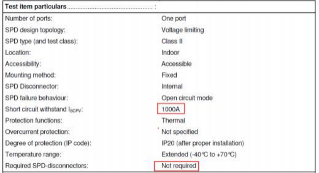 光伏直流SPD—TUV測(cè)試報(bào)告截圖